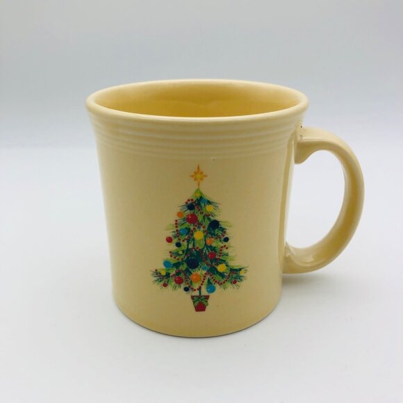 Fiesta Christmas Tree Mug 12 Oz Ivory Holiday Coffee Tea Cup Homer Laughlin - Picture 1 of 5